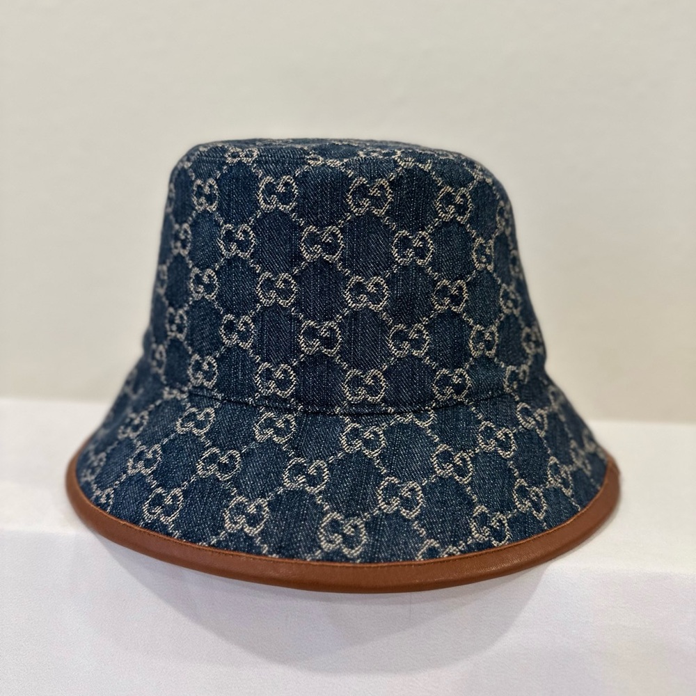 Gucci Blue Monogram Bucket Hat